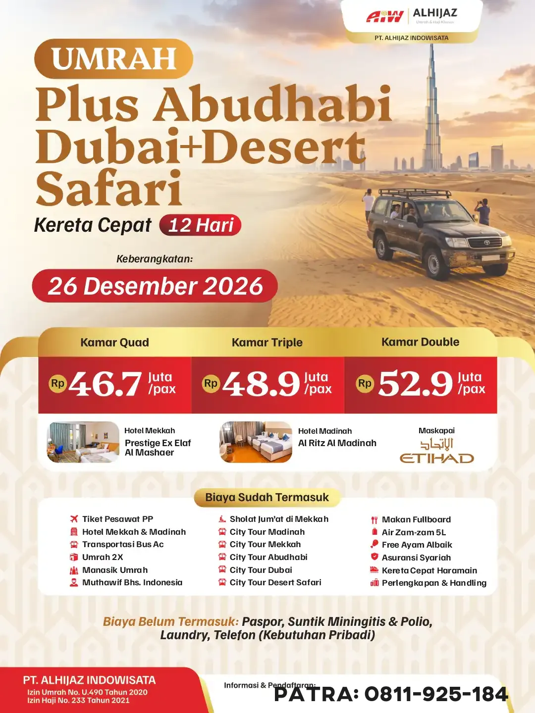 Brosur Resmi PLUS ABUDHABI+DUBAI+DESERT SAFARI 12HR ( KERETA CEPAT)