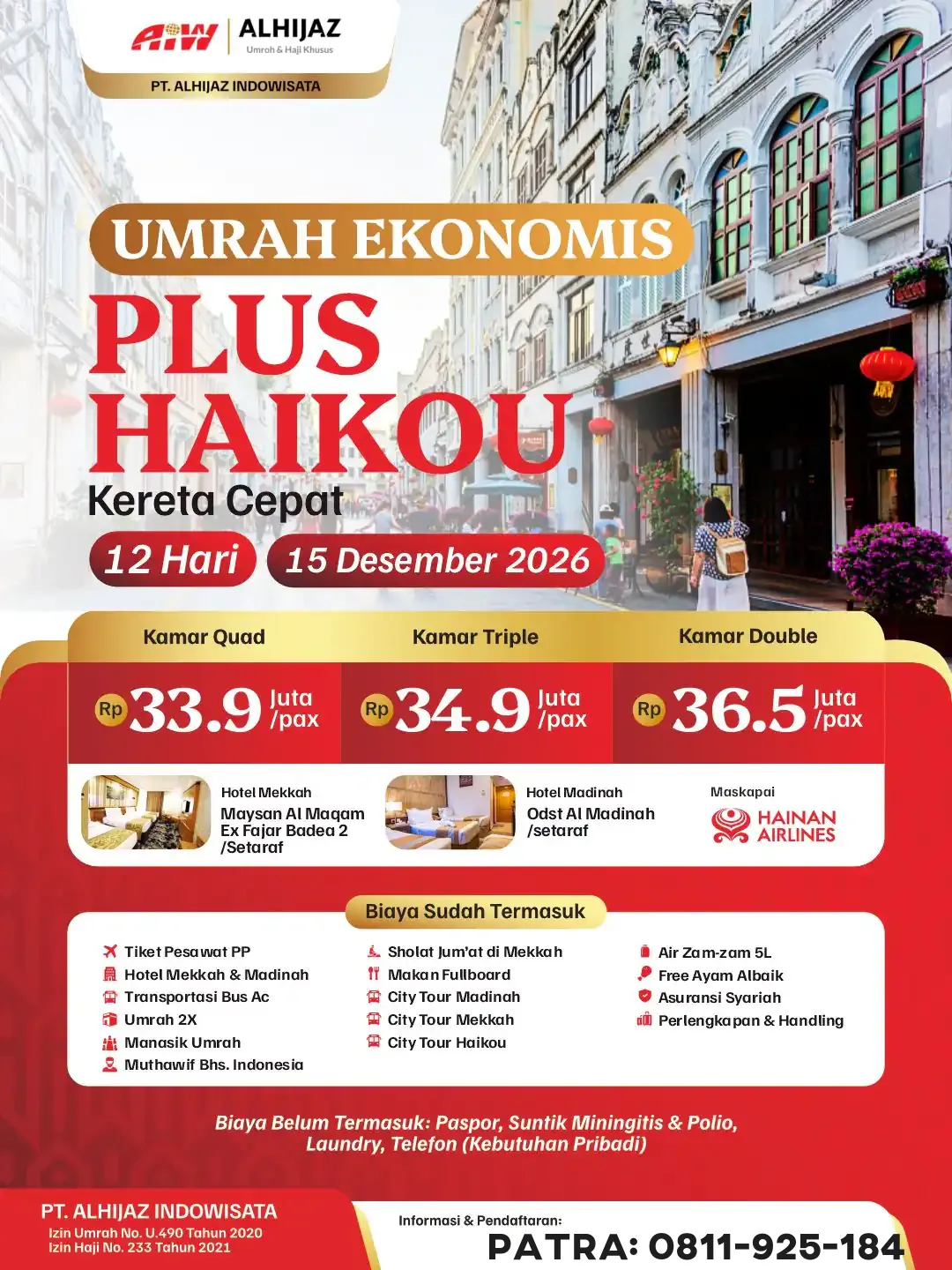 Brosur Resmi UMRAH EKONOMIS PLUS HAIKO 12HR ( KERETA CEPAT)
