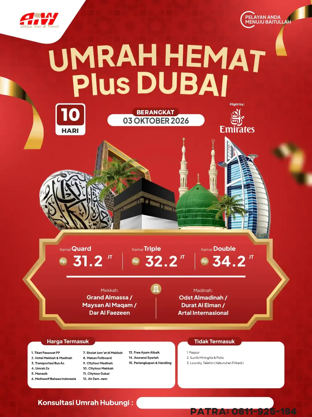 Brosur Resmi UMRAH HEMAT PLUS DUBAI 10HR